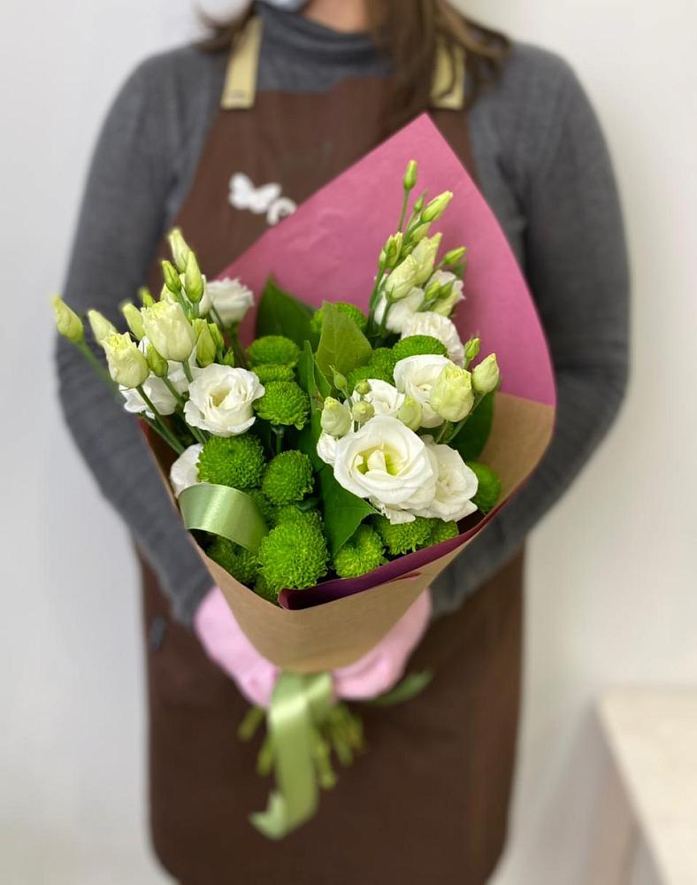 Букет цветов из: Хризантемы и Лизиантусы в Алтухово