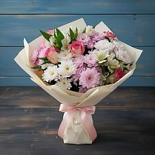 Букет цветов из:  Хризантемы, Альстромерии и Розы в Алтухово