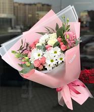 Букет цветов из:  Розы, Лизиантусы и Хризантемы в Алтухово