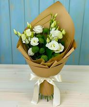 Букет цветов из:  Хризантемы и Лизиантусы #REPLACE_PRED# Алтухово